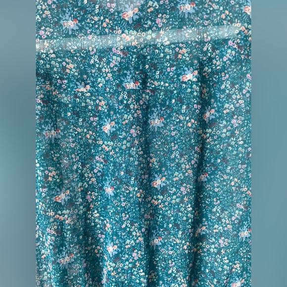 Free People Teal Floral Mini Dress - Picture 9 of 10